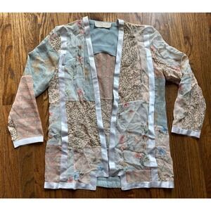 VTG Maggie Shepherd Open Blouse Womens Sz Small Art To Wear Cardigan Lagenlook